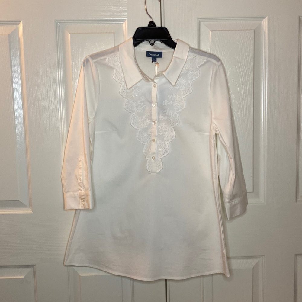 ModCloth White Button Down Blouse